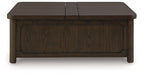 Breckington - Dark Brown - Cocktail Table With Storage - Tallahassee Discount Furniture (FL)
