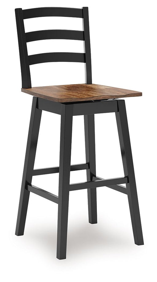 Wildenauer - Tall Swivel Barstool (Set of 2) - Brown / Black - Tallahassee Discount Furniture (FL)