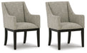 Burkhaus - Dining UPH Arm Chair (Set of 2) - Beige / Dark Brown - Tallahassee Discount Furniture (FL)