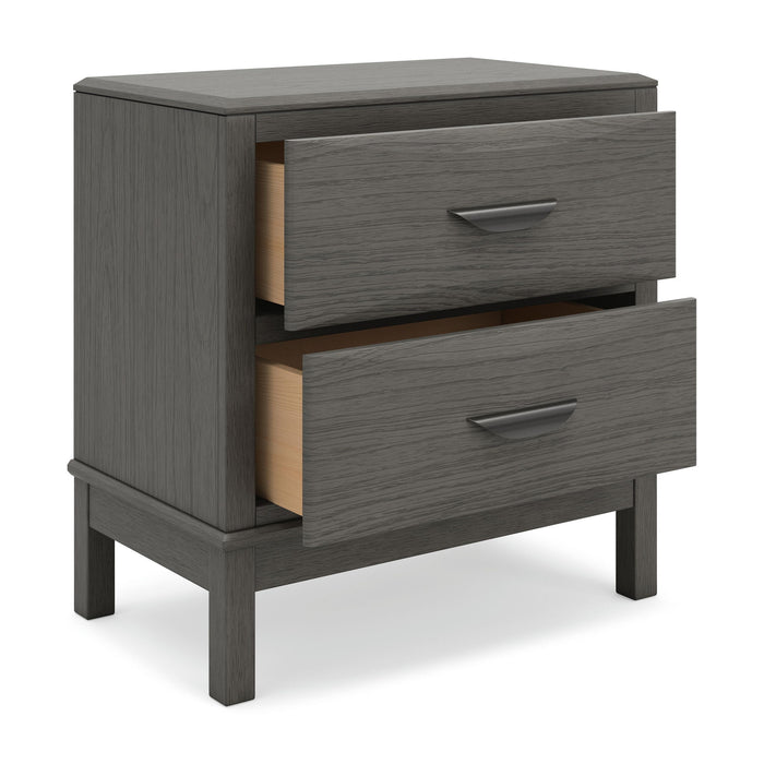 Mazing - Two Drawer Night Stand - Gray - Tallahassee Discount Furniture (FL)