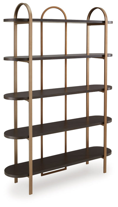 Brentmour - Bookcase - Brown / Gold Finish - Tallahassee Discount Furniture (FL)