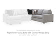 Lakepoint - RAF Sofa With Corner Wedge - Nickel - Tallahassee Discount Furniture (FL)