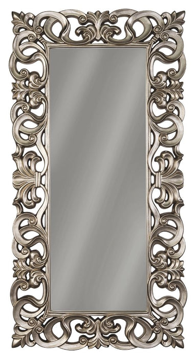 Lucia - Antique Silver Finish - Floor Mirror - Tallahassee Discount Furniture (FL)