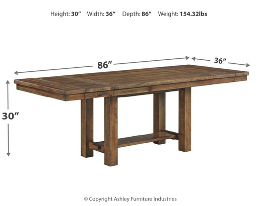 Moriville - Grayish Brown - Rectangular Dining Room Extension Table - Tallahassee Discount Furniture (FL)