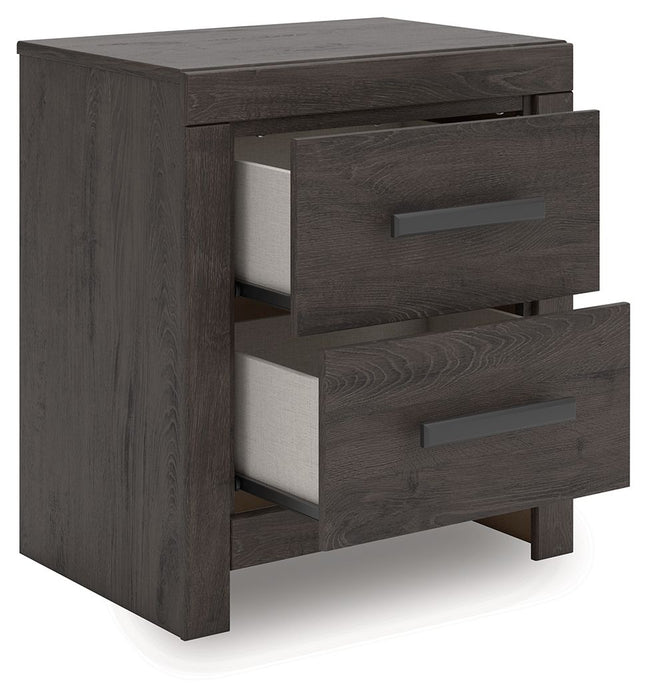 Prendonea - Charcoal - Two Drawer Night Stand - Tallahassee Discount Furniture (FL)
