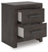 Prendonea - Charcoal - Two Drawer Night Stand - Tallahassee Discount Furniture (FL)