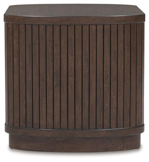 Korestone - Dark Brown - Square End Table - Tallahassee Discount Furniture (FL)