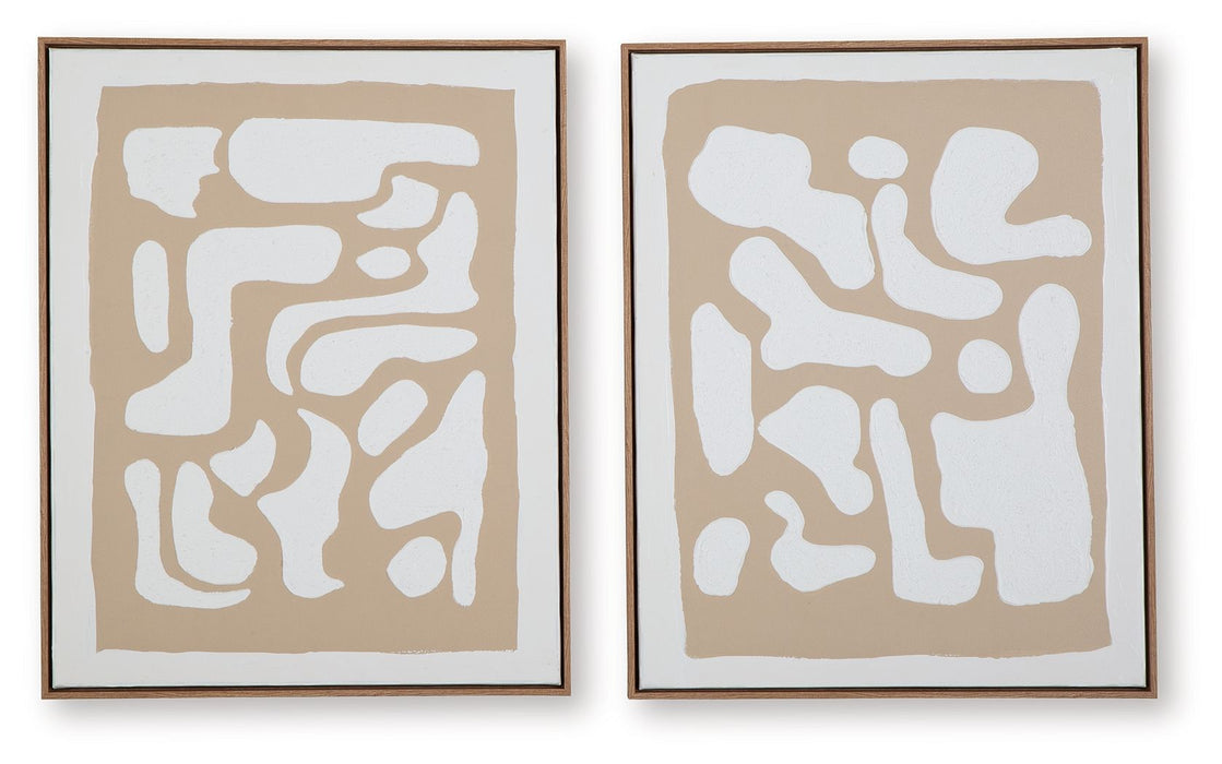 Waldett - Beige / White - Wall Art Set (Set of 2) - Tallahassee Discount Furniture (FL)