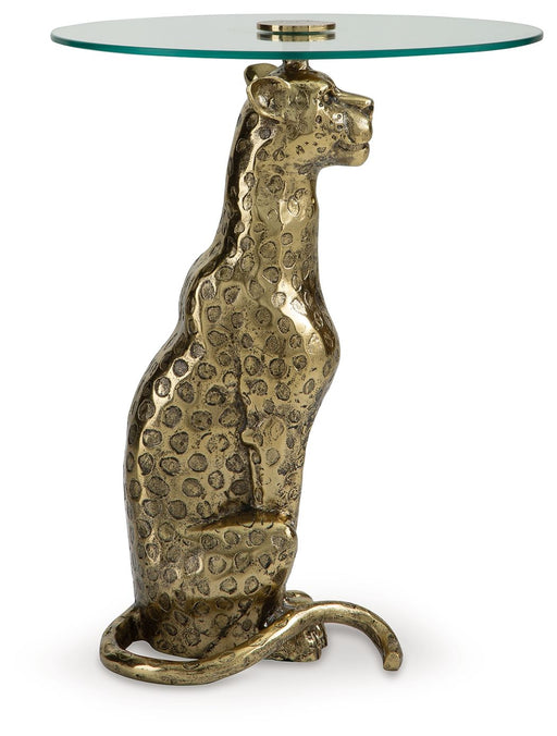 Vallain - Antique Gold Finish - Accent Table - Tallahassee Discount Furniture (FL)