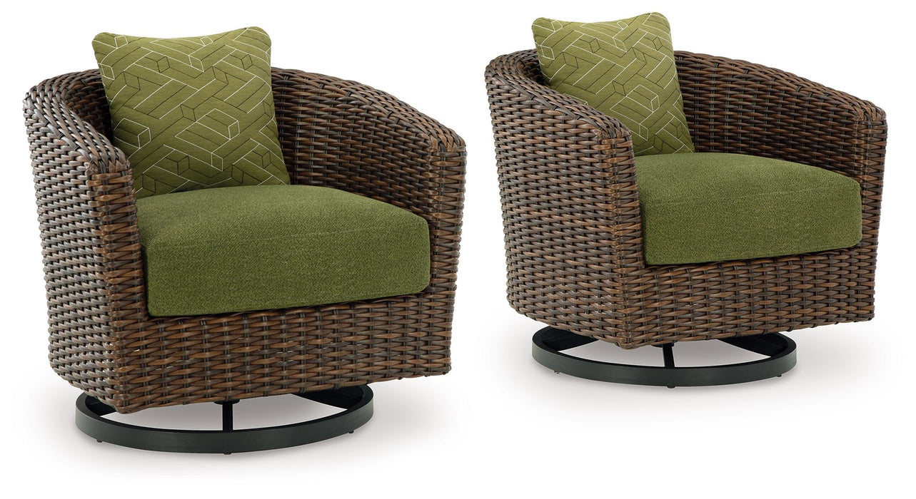 Horizon Hall - Brown / Green - Swivel Lounge With Cushion - Tallahassee Discount Furniture (FL)