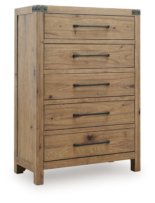 Ridgester - Five Drawer Chest - Light Brown - Tallahassee Discount Furniture (FL)