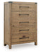 Ridgester - Five Drawer Chest - Light Brown - Tallahassee Discount Furniture (FL)
