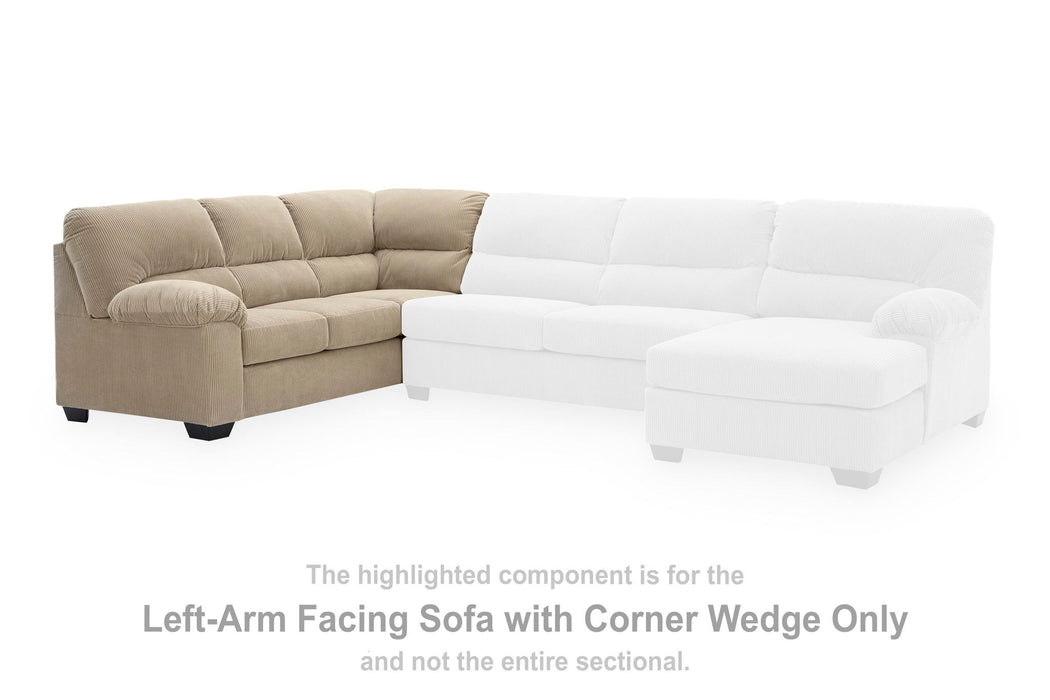 SimpleJoy - LAF Sofa With Corner Wedge - Sand - Tallahassee Discount Furniture (FL)