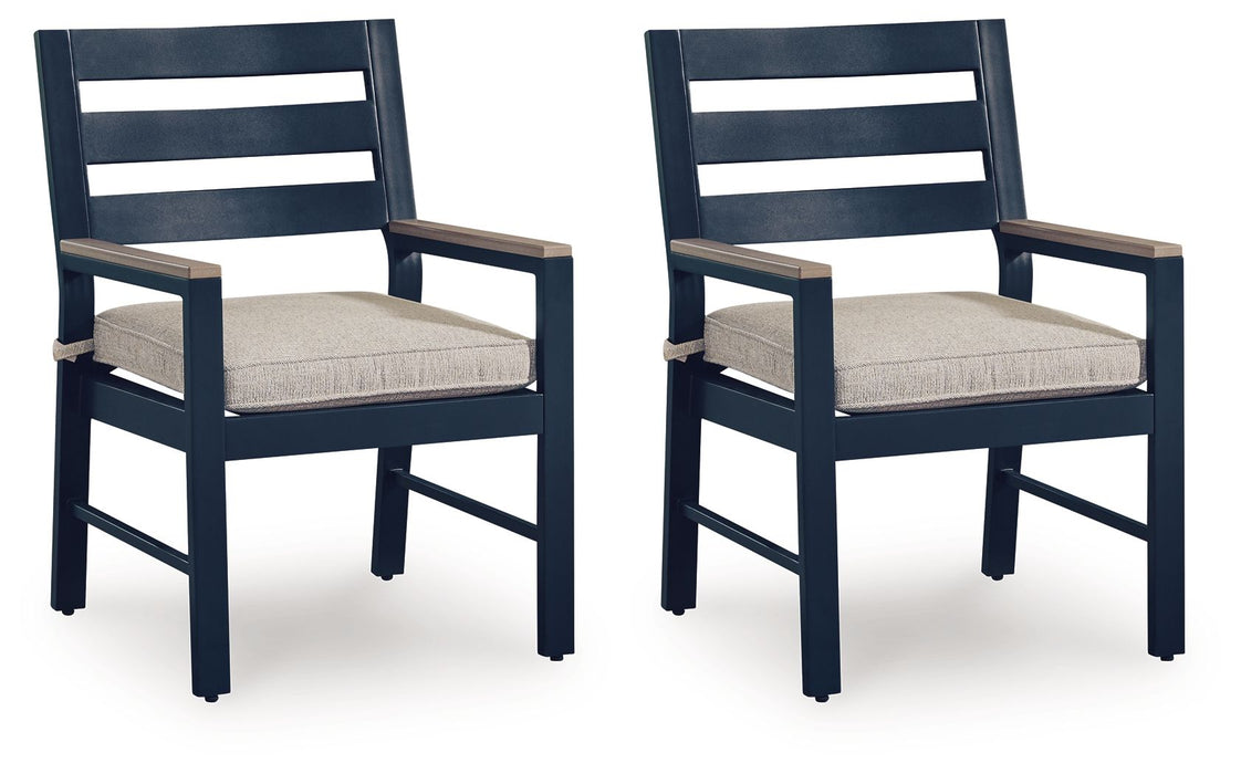 East Beach - Arm Chair With Cushion (Set of 2) - Blue - Tallahassee Discount Furniture (FL)