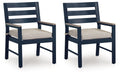 East Beach - Arm Chair With Cushion (Set of 2) - Blue - Tallahassee Discount Furniture (FL)