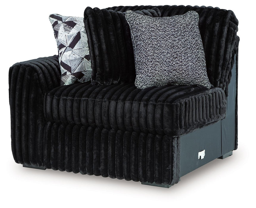 Midnight-Madness - LAF Corner Chair - Onyx - Tallahassee Discount Furniture (FL)