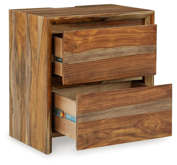 Dressonni - Brown - Two Drawer Night Stand - Tallahassee Discount Furniture (FL)