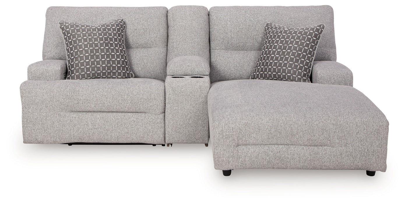 Acklen Place - 4 Pc. - 3-Piece Power Reclining Sectional Sofa With Raf Chaise, Wide Seat Power Recliner - Pewter - Tallahassee Discount Furniture (FL)
