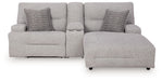 Acklen Place - 4 Pc. - 3-Piece Power Reclining Sectional Sofa With Raf Chaise, Wide Seat Power Recliner - Pewter - Tallahassee Discount Furniture (FL)