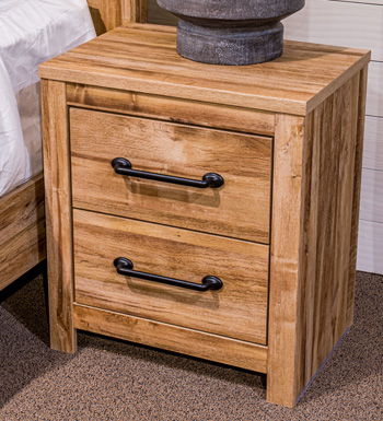 Maystonna - Two Drawer Night Stand - Brown - Tallahassee Discount Furniture (FL)