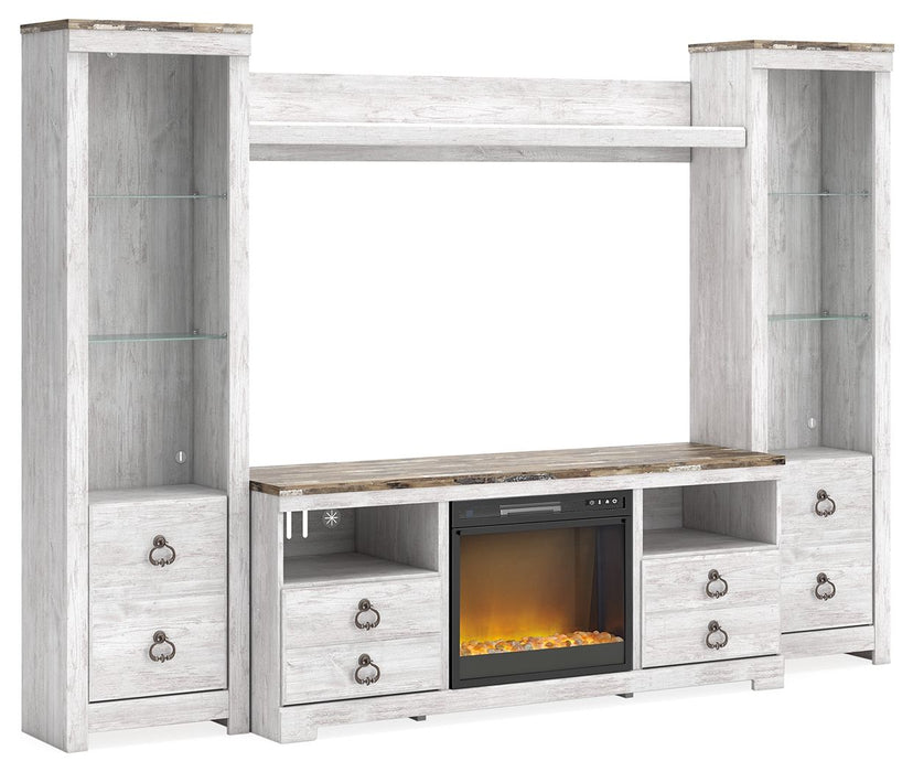 Willowton - Entertainment Center With Fireplace Option - Tallahassee Discount Furniture (FL)