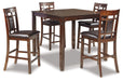 Bennox - DRM Counter Table Set (Set of 5) - Brown - Tallahassee Discount Furniture (FL)
