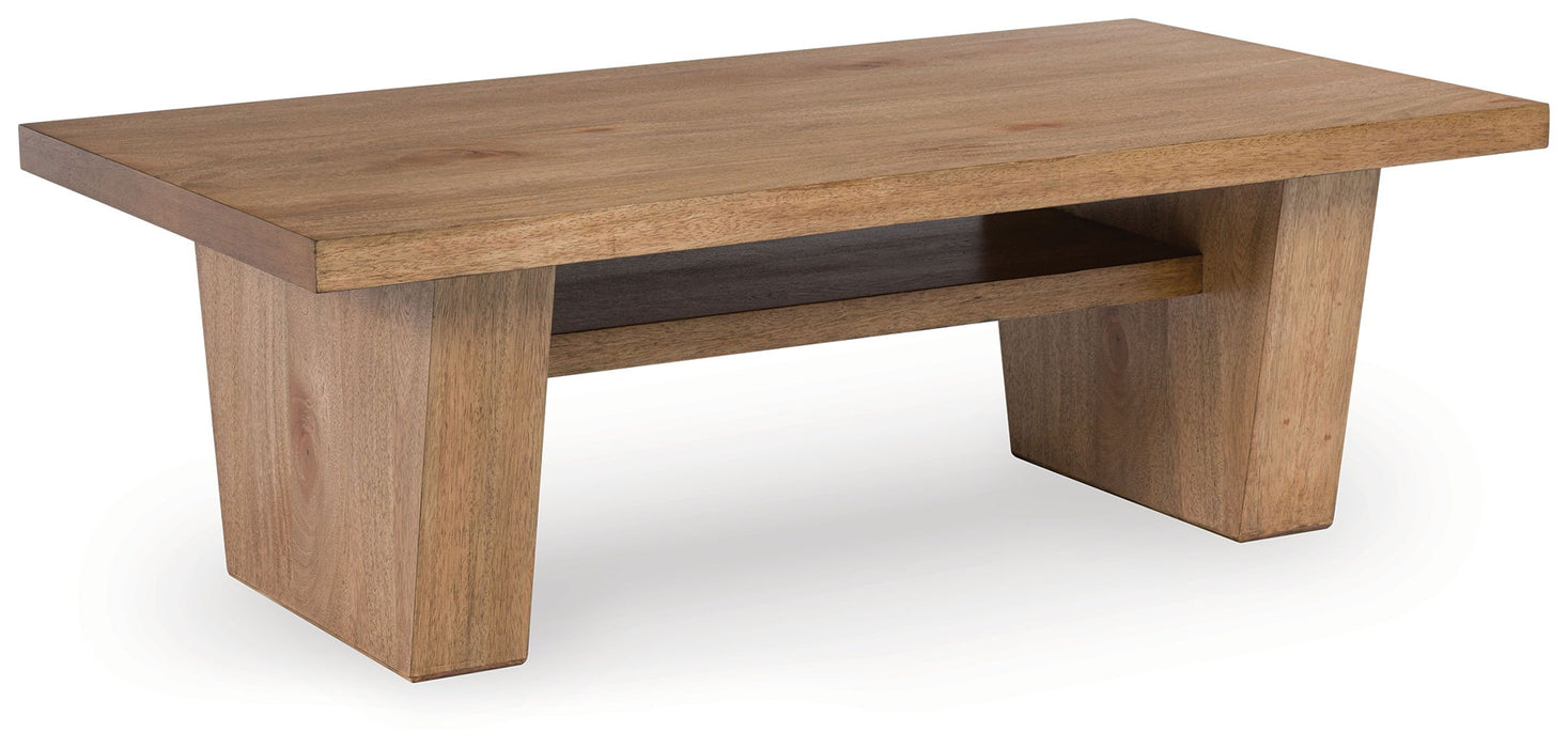 Kristiland - Light Brown - Rectangular Cocktail Table - Tallahassee Discount Furniture (FL)
