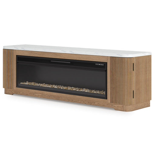 Camdill - 80" TV Stand With Electric Fireplace - Light Brown - Tallahassee Discount Furniture (FL)