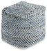 Chevron - Pouf - Blue - Tallahassee Discount Furniture (FL)