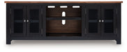 Wildenauer - Brown / Black - XL TV Stand With Fireplace Option - Tallahassee Discount Furniture (FL)