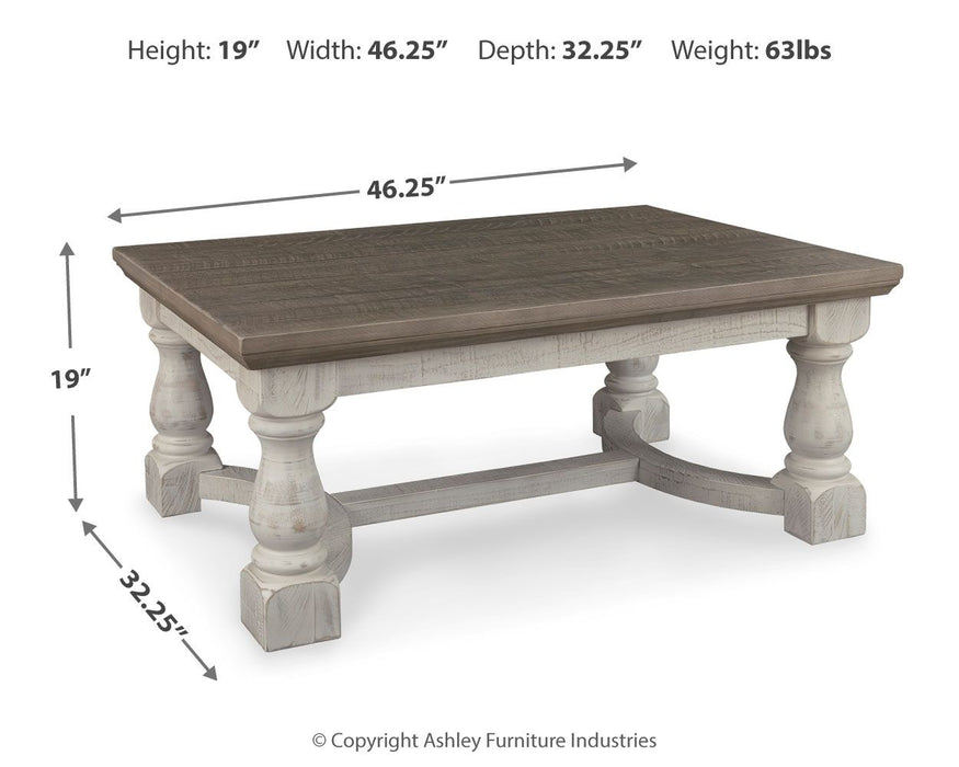 Havalance - Rectangular Cocktail Table - Gray / White - Tallahassee Discount Furniture (FL)