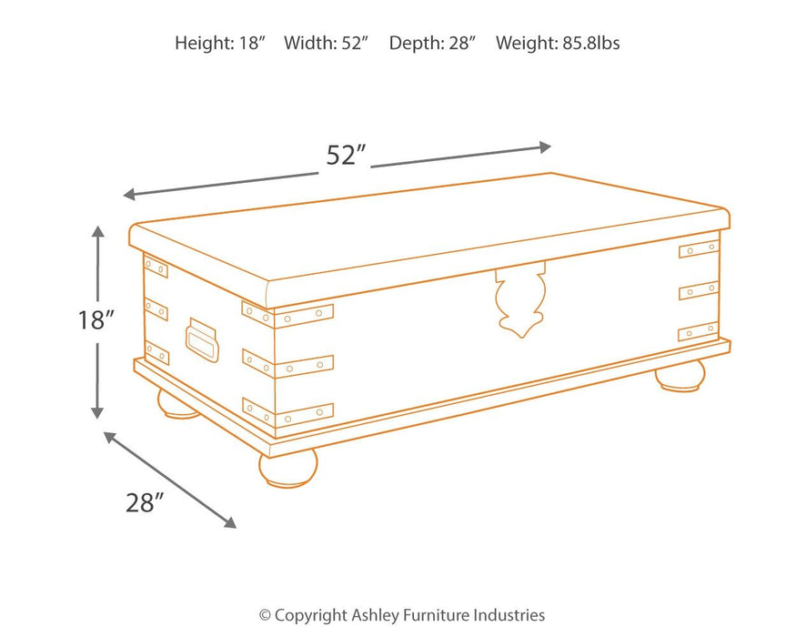 Carynhurst - White Wash Gray - Lift Top Cocktail Table - Tallahassee Discount Furniture (FL)