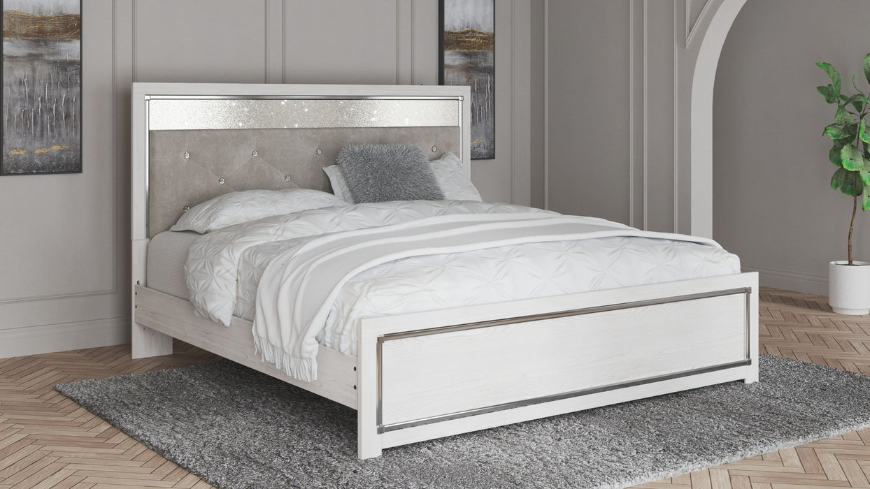 Altyra - White - King Panel Bed With Upholstered Headboard - Tallahassee Discount Furniture (FL)
