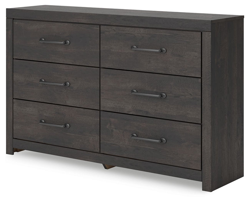 Hollivern - Dark Gray - Six Drawer Dresser - Tallahassee Discount Furniture (FL)