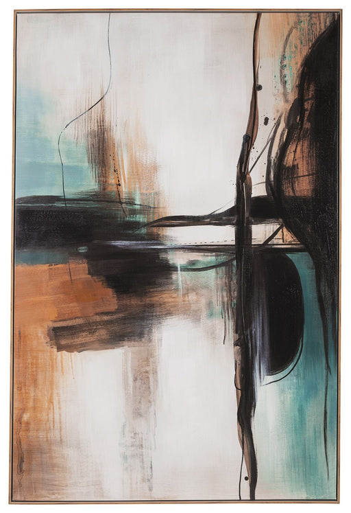 Brunonia - Teal / Orange / Black - Wall Art - Tallahassee Discount Furniture (FL)