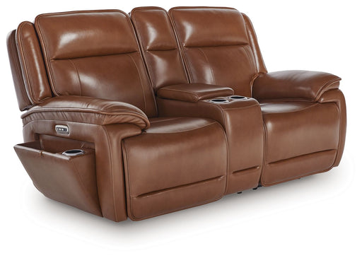 Healy Pier - Chocolate - Power Reclining Loveseat With Console / Adj Headrest - Tallahassee Discount Furniture (FL)