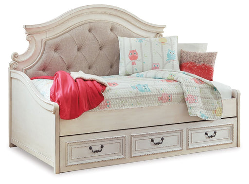 Realyn - Twin Day Bed With Storage - Chipped White - Tallahassee Discount Furniture (FL)