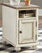Realyn - Chair Side End Table - AC / USB - White / Brown - Tallahassee Discount Furniture (FL)