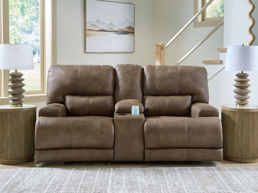 Beckley Place - Earth - Power Reclining Loveseat With Console / Adjustable Headrest - Tallahassee Discount Furniture (FL)