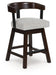 Haddigan - Dark Brown - Upholstered Swivel Barstool (Set of 2) - Tallahassee Discount Furniture (FL)