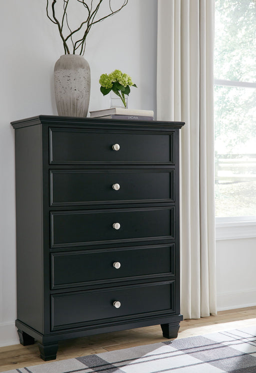Lanolee - Black - Five Drawer Chest - Tallahassee Discount Furniture (FL)