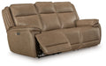 Glencroft - Power Reclining Sofa With Adjustable Headrest - Sahara - Tallahassee Discount Furniture (FL)
