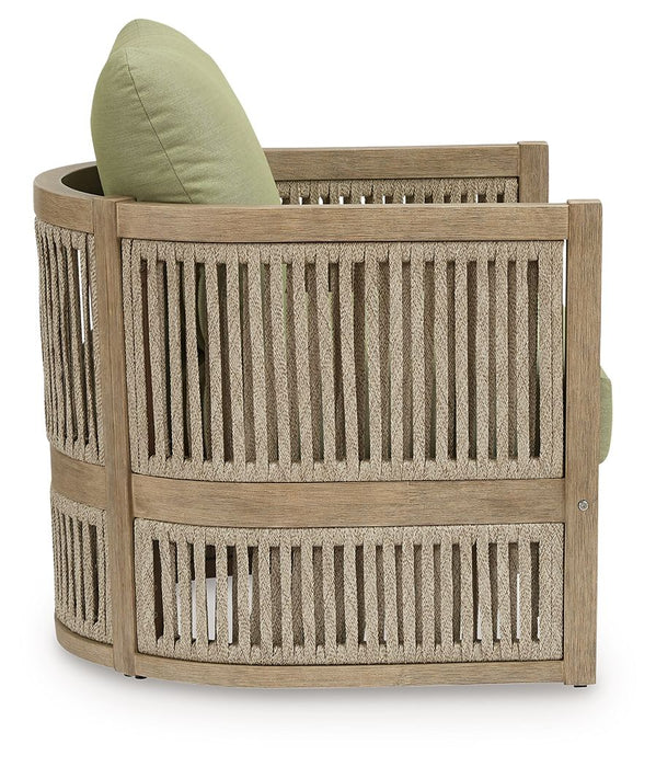 Serena Shores - Beige / Green - Lounge Chair With Cushion (Set of 2) - Tallahassee Discount Furniture (FL)