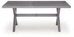 Half Moon Beach - Rectangular Dining Table With Umbrella Option - Gray - Tallahassee Discount Furniture (FL)