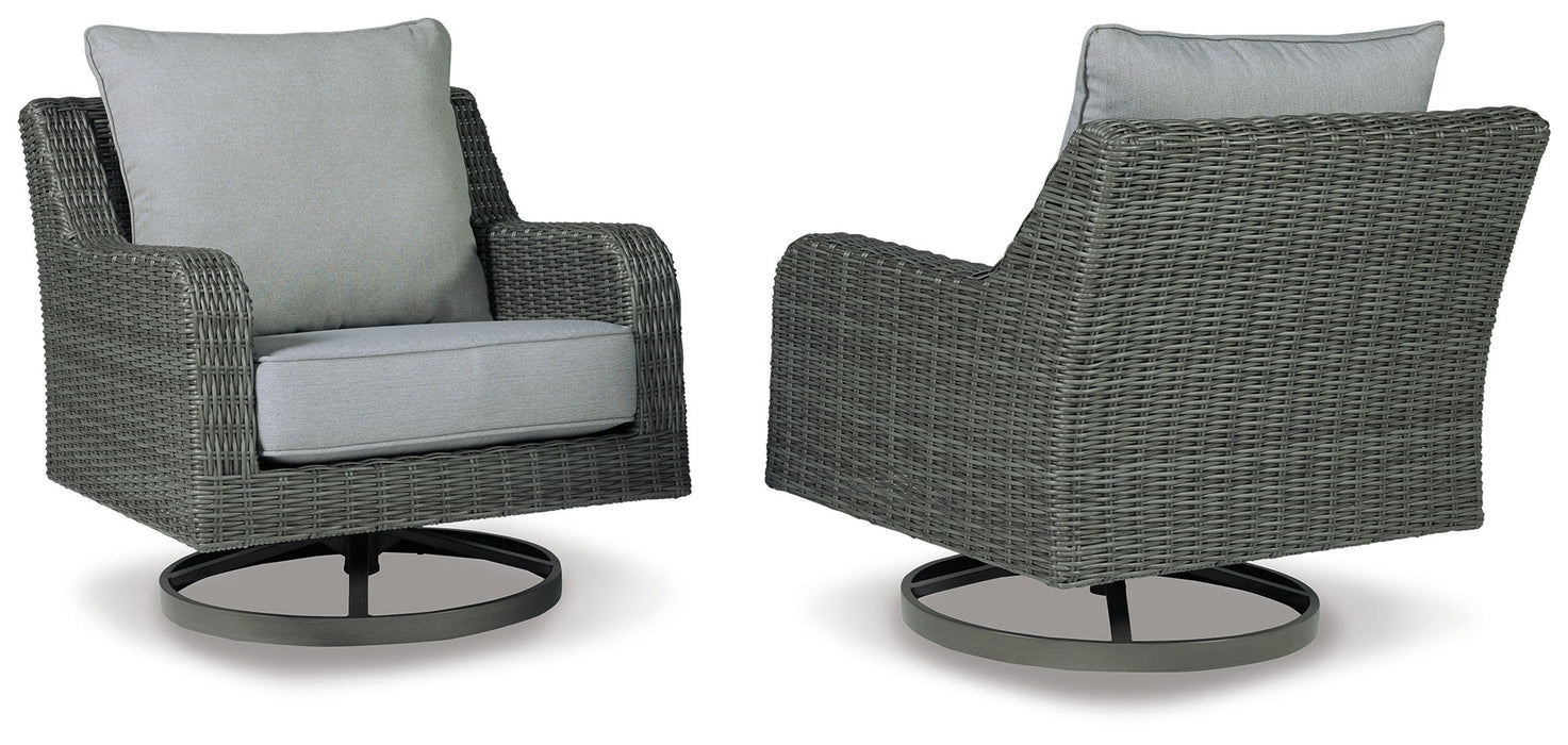Elite Park - Swivel Lounge w/ Cushion - Gray - Tallahassee Discount Furniture (FL)