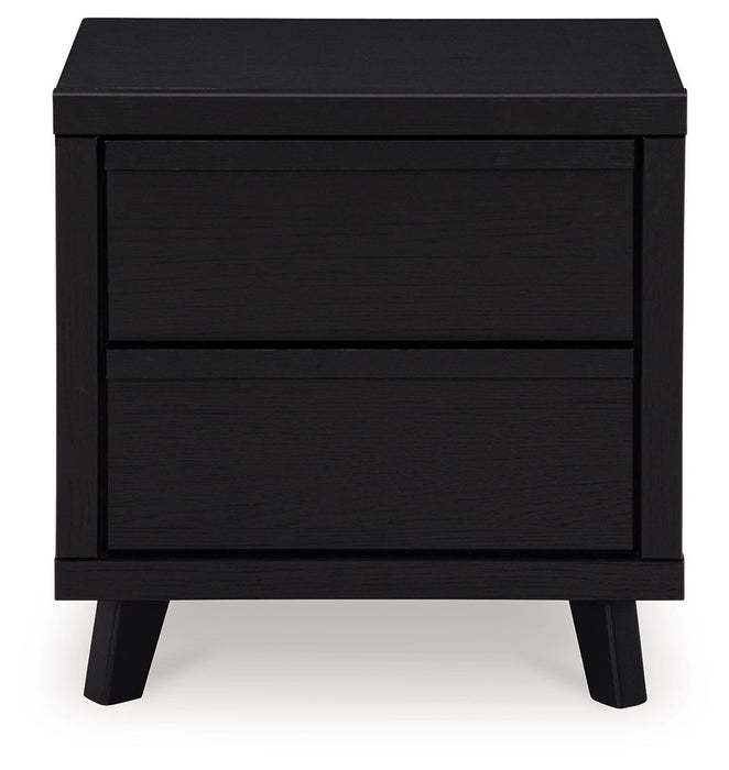 Danziar - Black - Two Drawer Night Stand - Tallahassee Discount Furniture (FL)