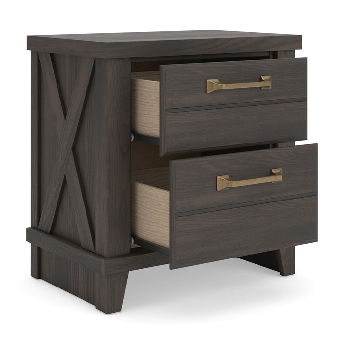Vonitta Bay - Two Drawer Night Stand - Dark Brown - Tallahassee Discount Furniture (FL)