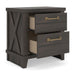 Vonitta Bay - Two Drawer Night Stand - Dark Brown - Tallahassee Discount Furniture (FL)