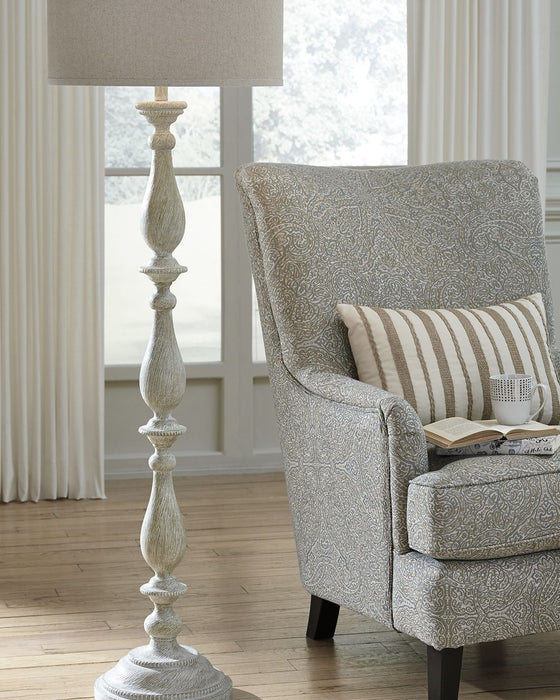 Bernadate - Whitewash - Poly Floor Lamp - Tallahassee Discount Furniture (FL)