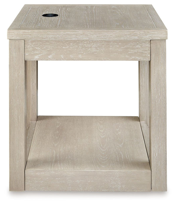 Marxhart - Bisque - Square End Table - Tallahassee Discount Furniture (FL)